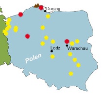 Mögliche Standorte für ein AKW in Polen