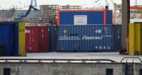 Uran-Container im Hamburger Hafen, 14.7.2014; Bild: BBU