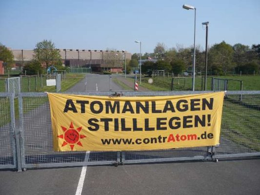 Protest gegen das Zwischenlager Ahaus im Mai 2008